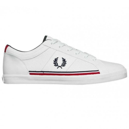 Fred Perry Baseline Perf Leather White Trainers