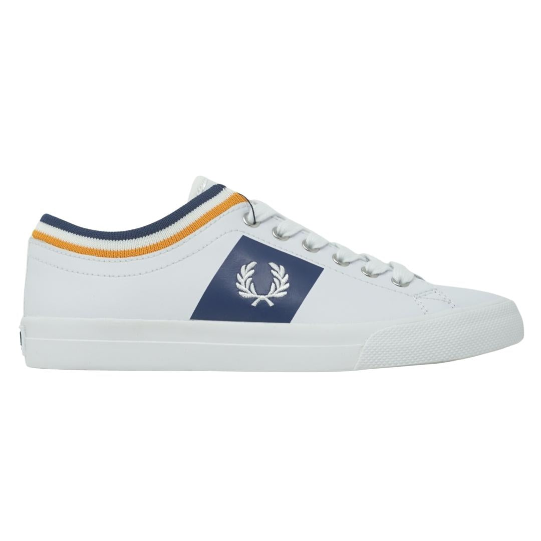Fred Perry Underspin Tipped Cuff Leather Mens White Trainers