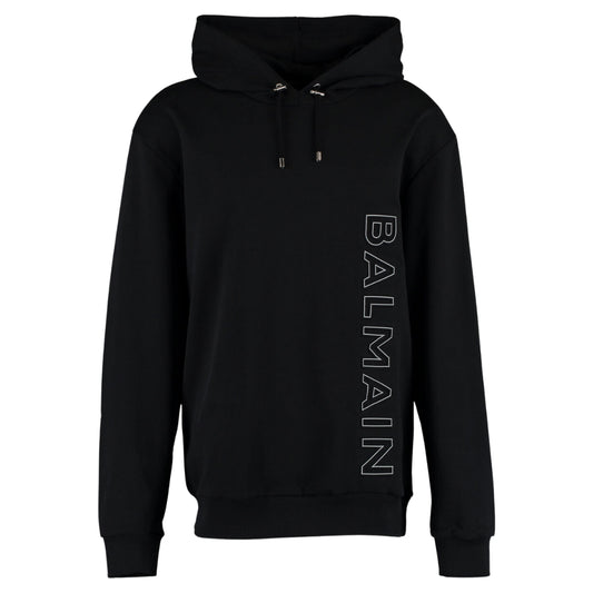 Balmain Brand Emobossed Black Hoodie