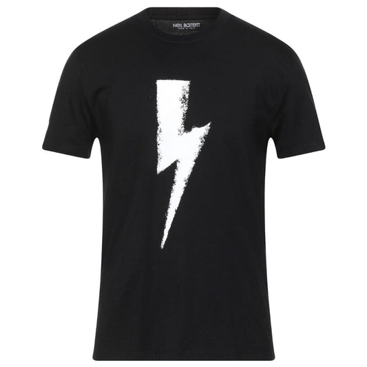 Neil Barrett Chalk Bolt Black T-Shirt