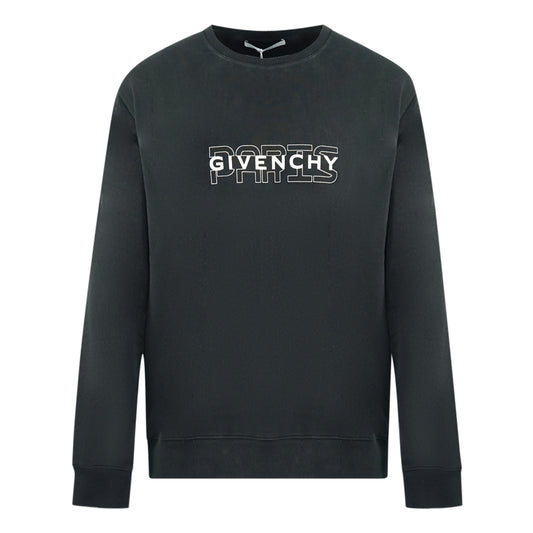 Givenchy Paris Cut Logo Black Sweater