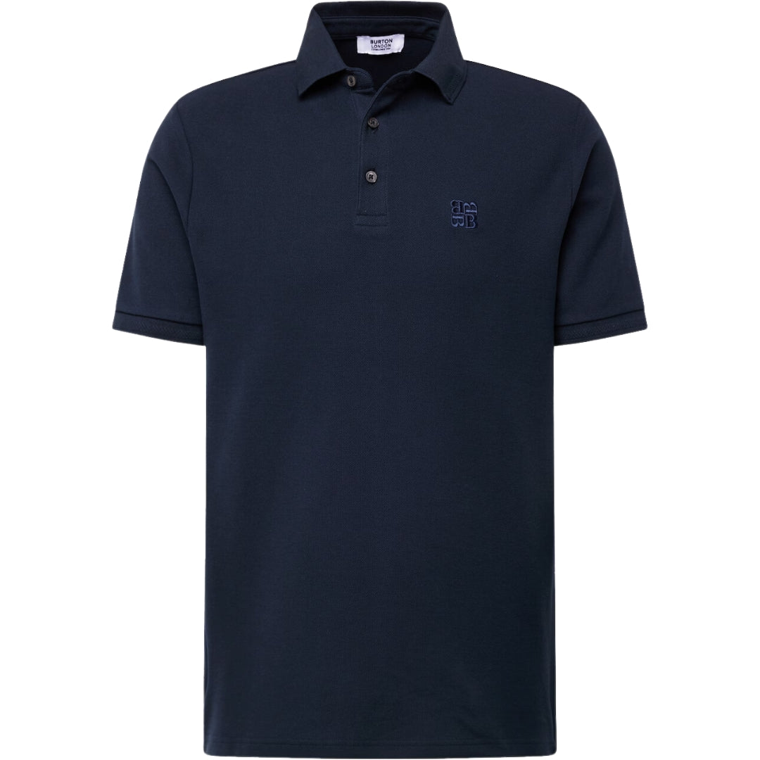 Burton London Brand Logo Navy Blue Polo Shirt