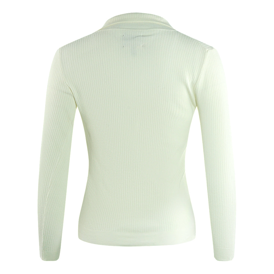 Parajumpers Caris Purity Long Sleeved White Polo Shirt