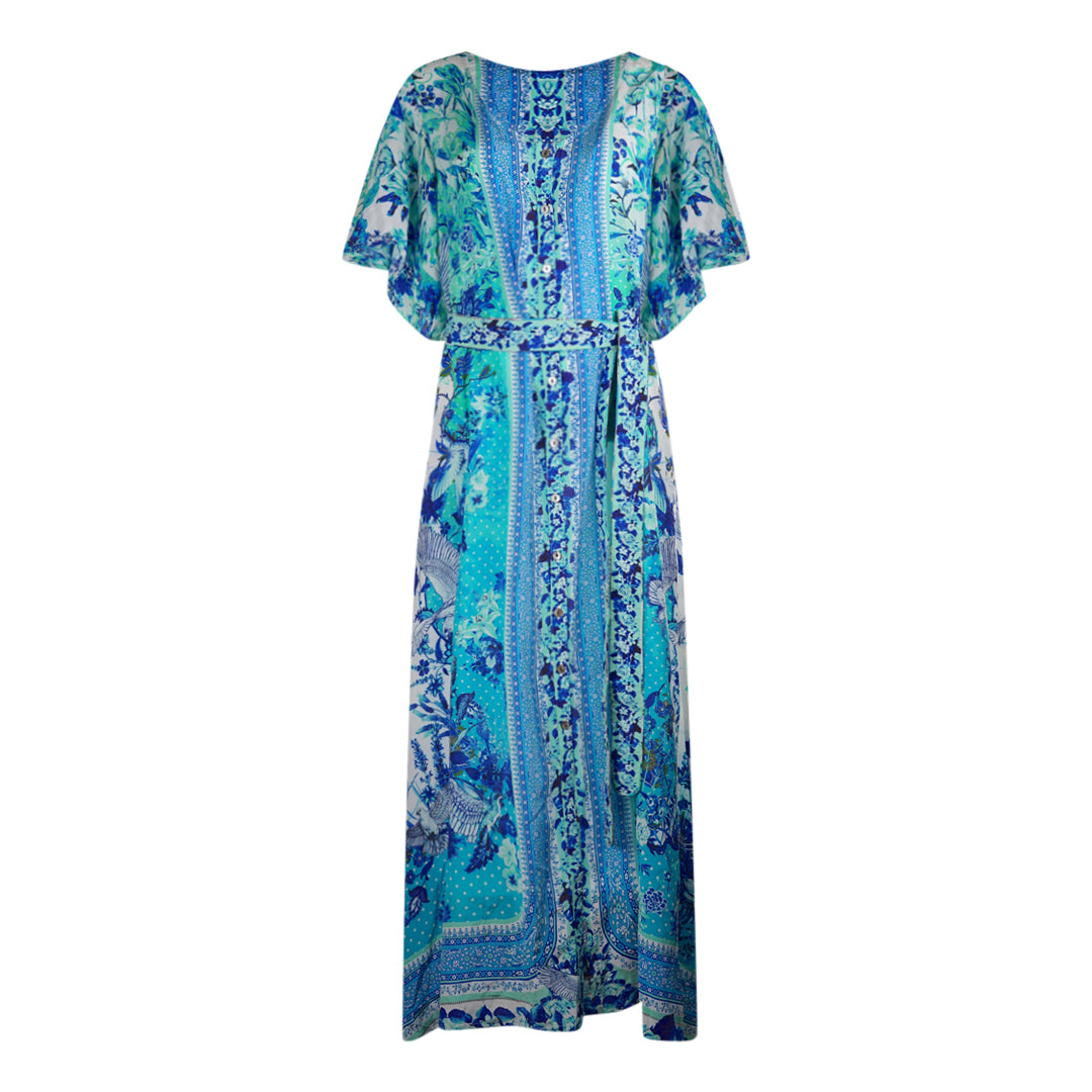 Inoa Catalina Azuro 12002 Blue Silk Maxi Dress