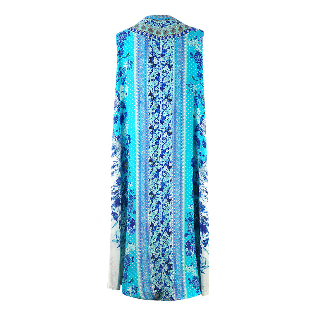 Inoa Catalina Azuro Blue Reversible Long Kimono