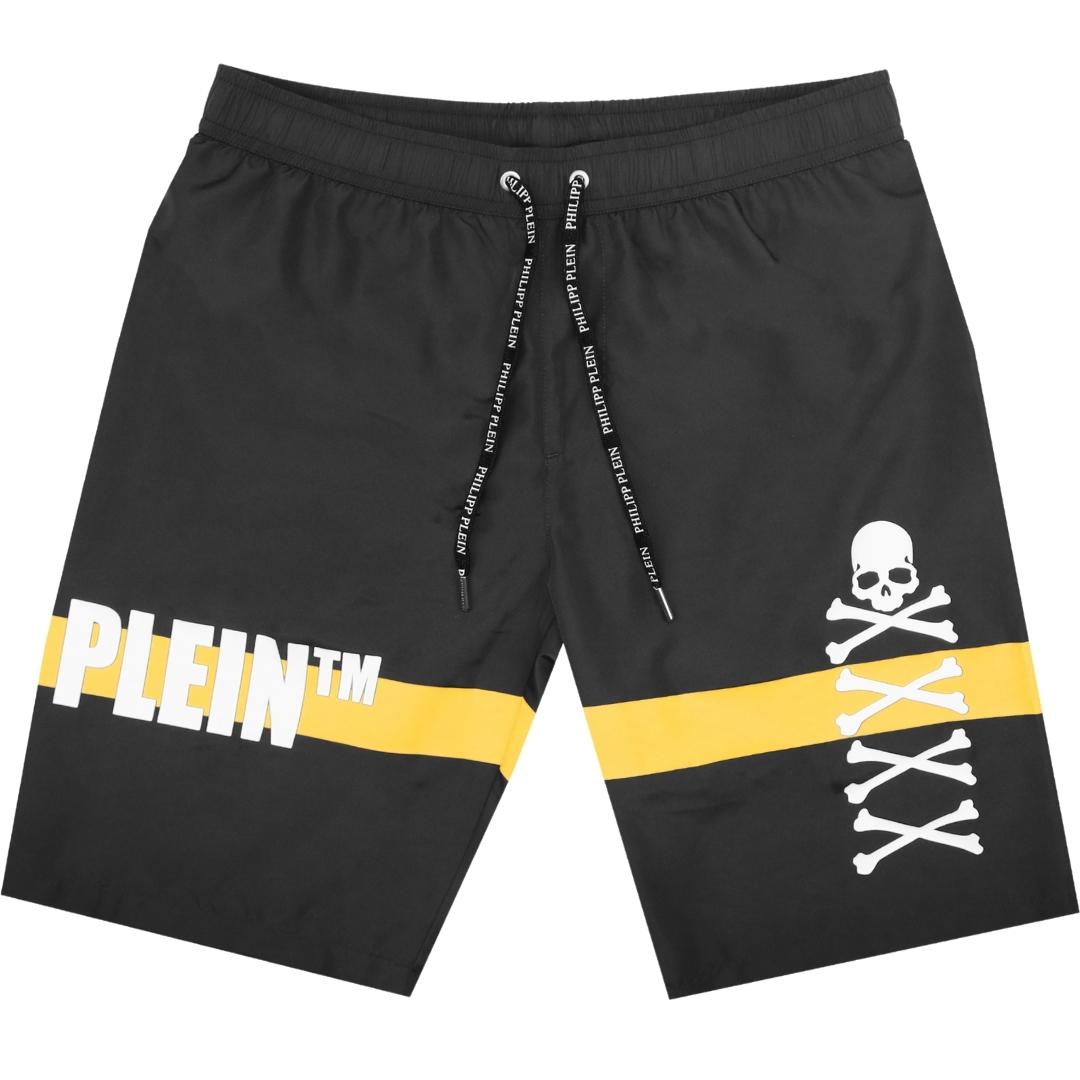 Philipp Plein TM Skull And Bones Black Swim Shorts