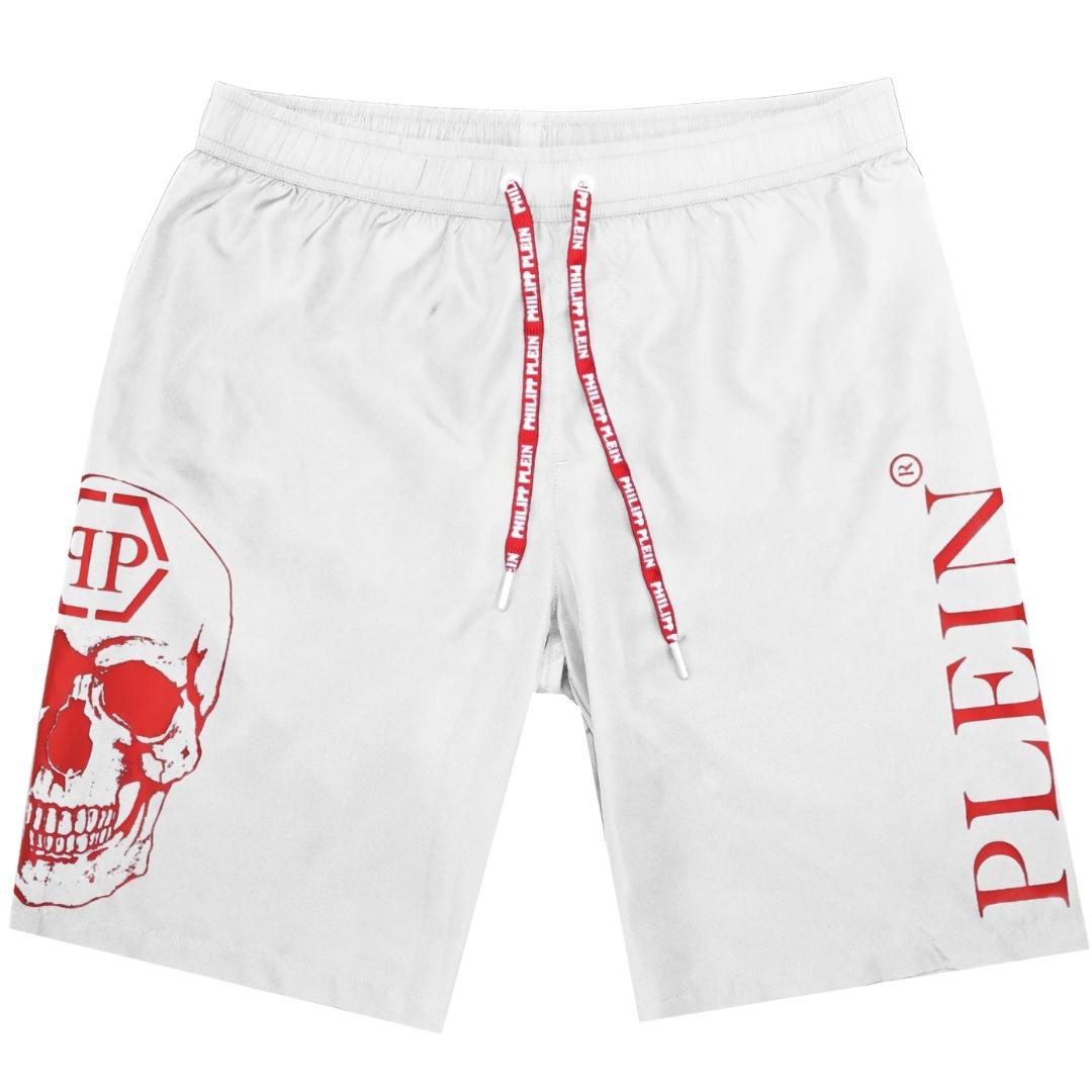 Philipp Plein PP Skull White Swim Shorts