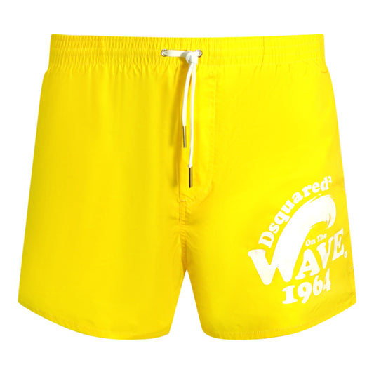 Dsquared2 On the Wave 1964 Logo Yellow Swim Shorts