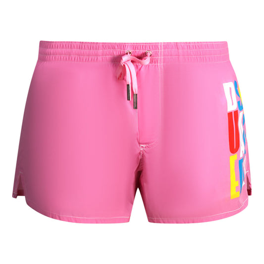 Dsquared2 Multi-Colour Block Logo Pink Swim Shorts
