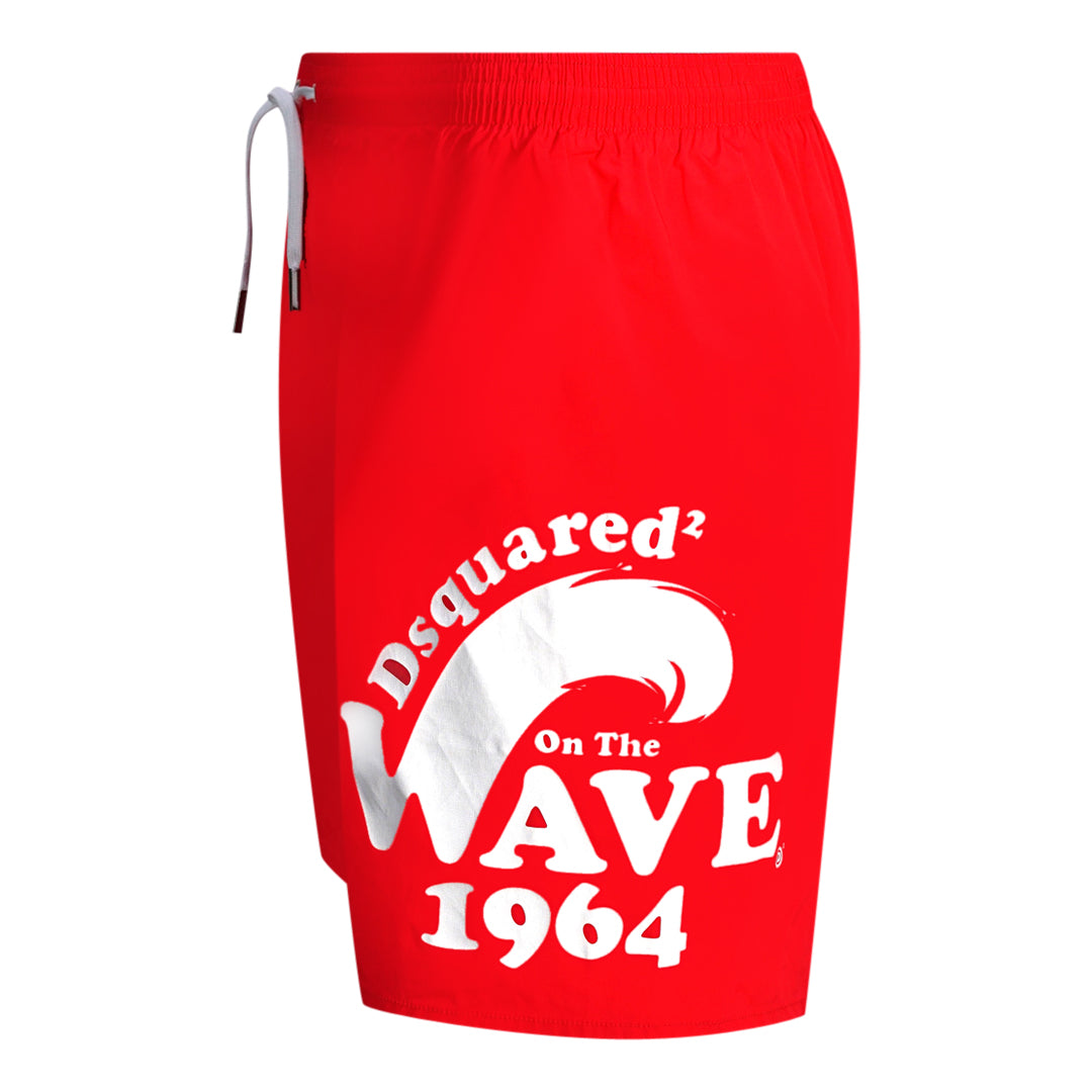 Dsquared2 On the Wave 1964 Logo Red Swim Shorts