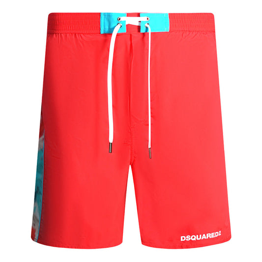 Dsquared2 Tie Dye Design Red Swim Shorts
