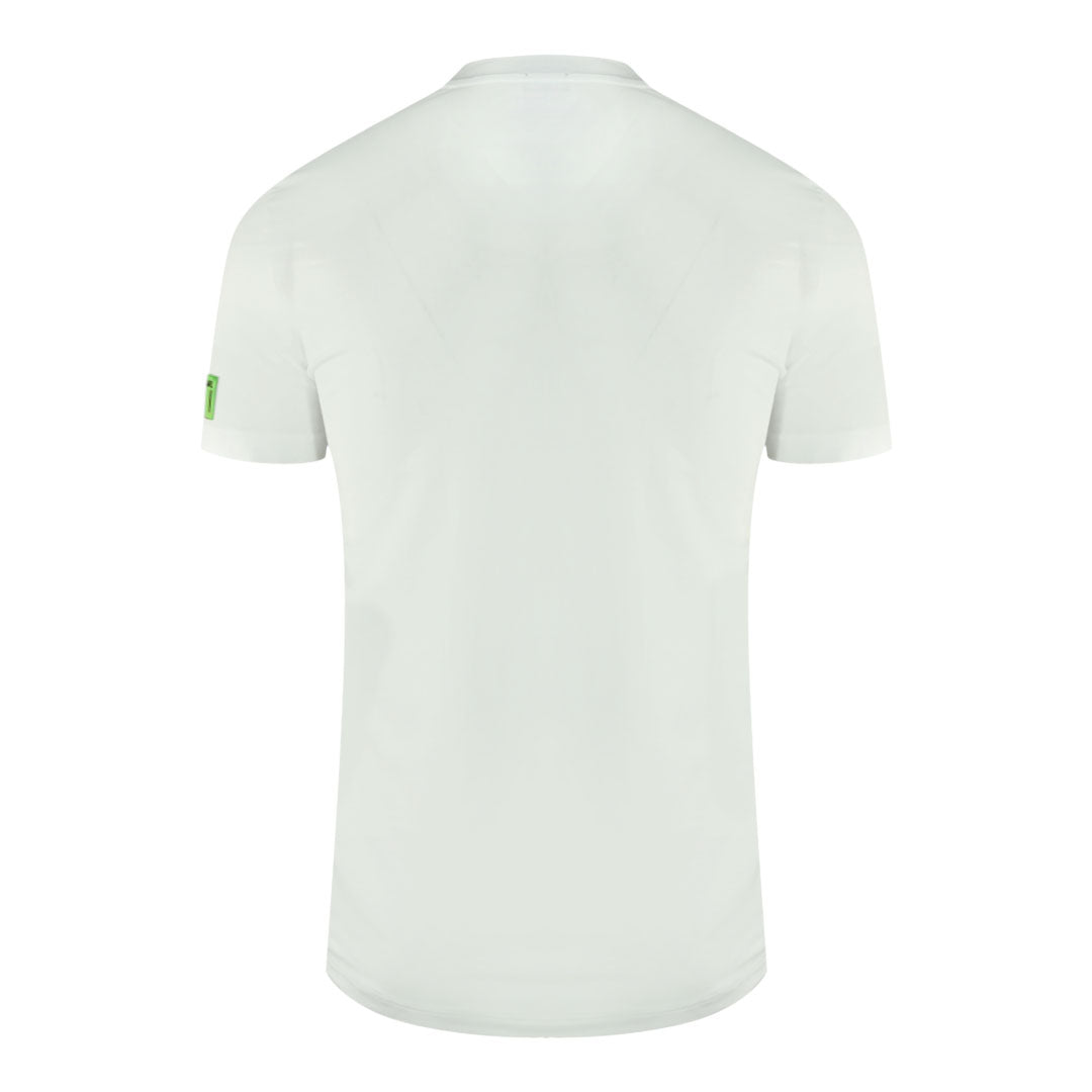 Dsquared2 Green Icon Box Logo on Sleeve White Underwear T-Shirt