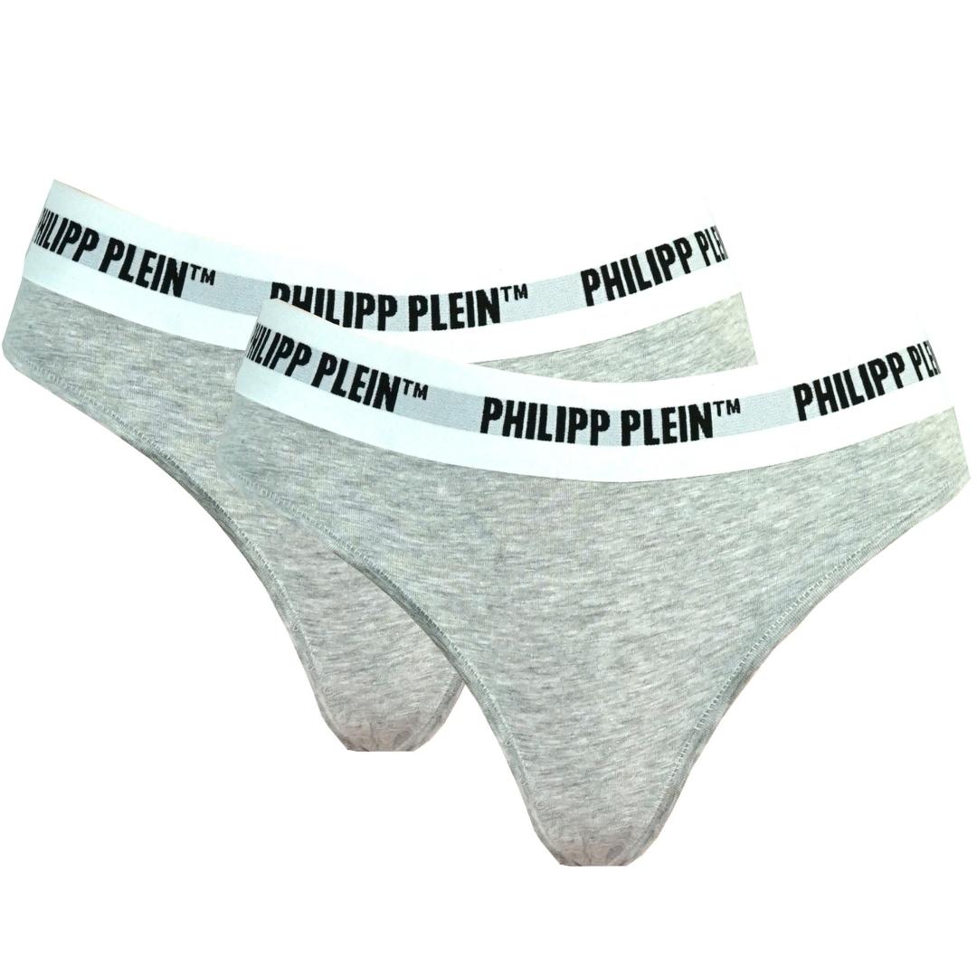 Philipp Plein Grey Underwear Thongs Two Pack