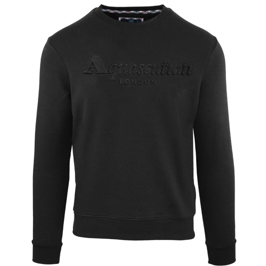 Aquascutum Embossed Brand Logo Black Sweatshirt
