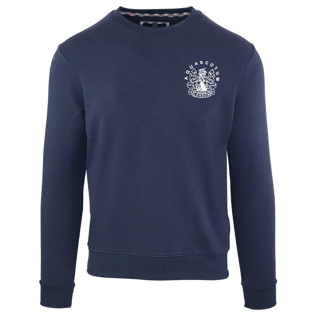 Aquascutum Aldis Chest Logo Navy Sweatshirt