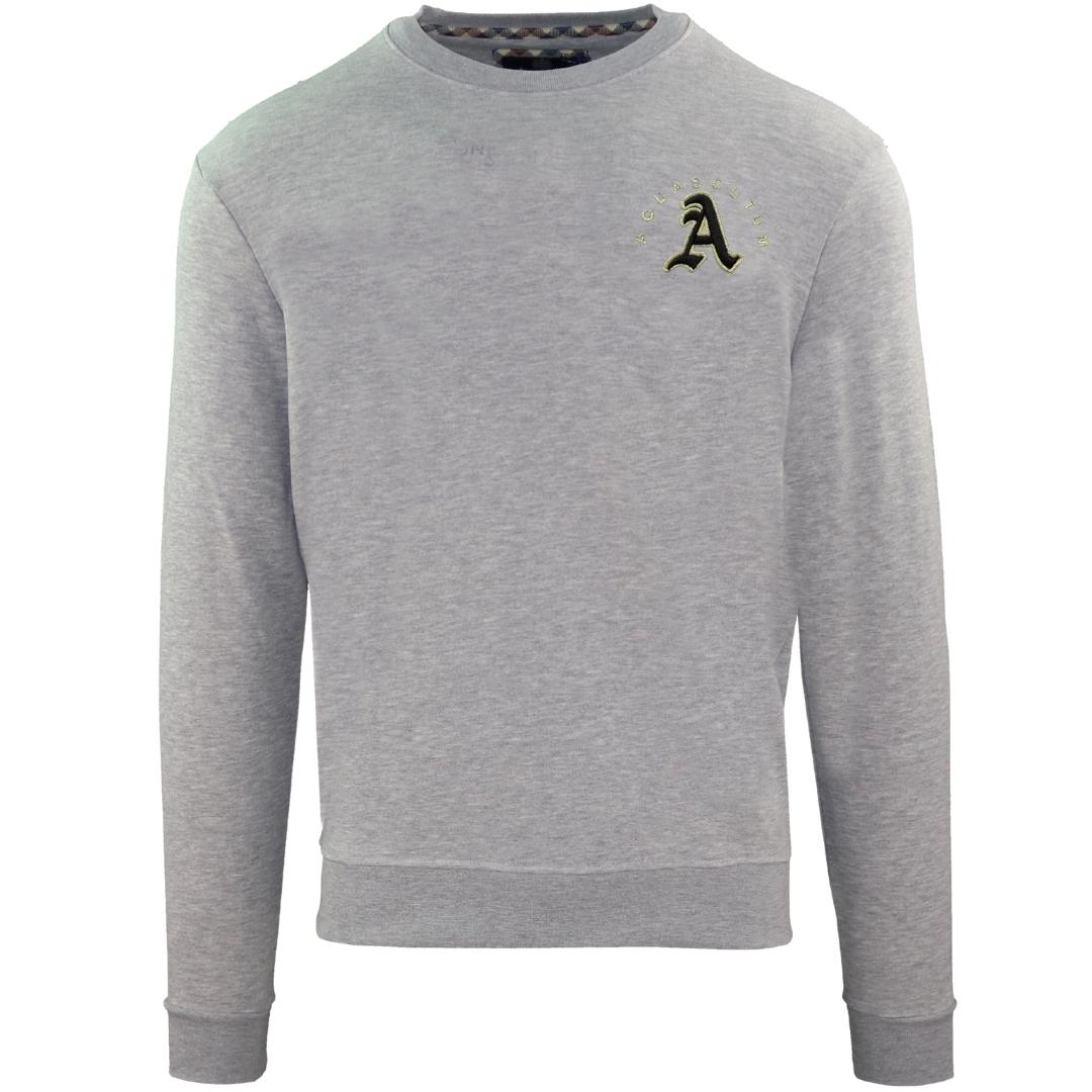 Aquascutum Embossed A Logo Grey Sweatshirt