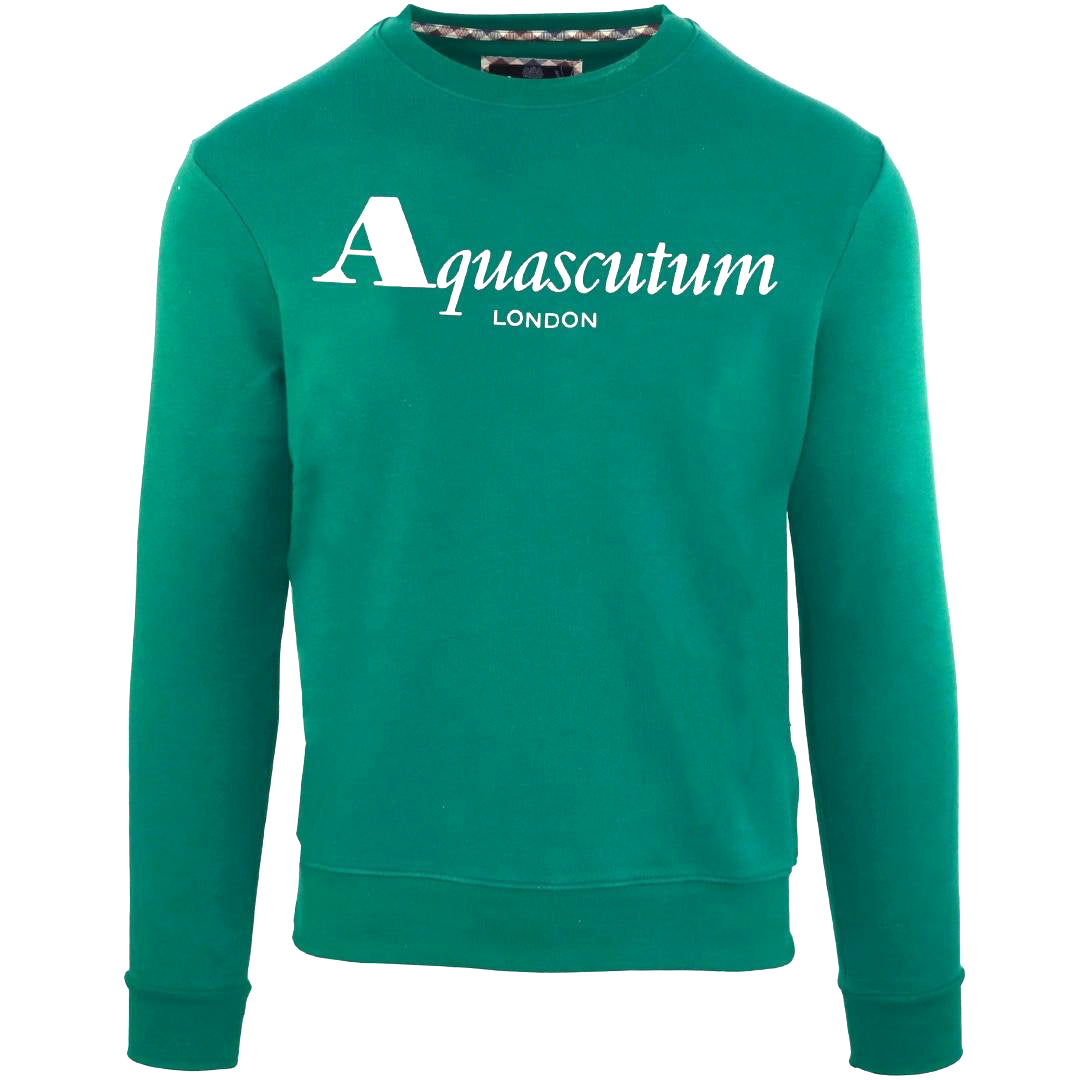 Aquascutum Bold London Logo Green Sweatshirt