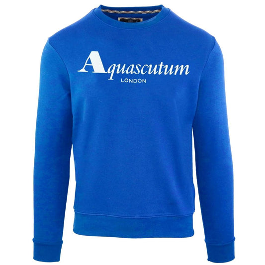Aquascutum Bold London Logo Blue Sweatshirt