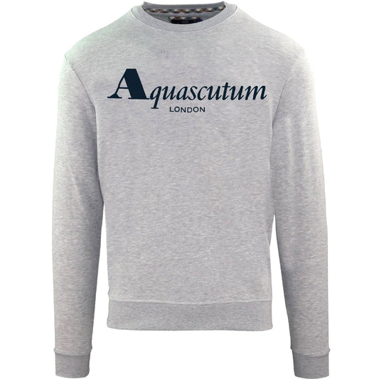 Aquascutum Bold London Logo Grey Sweatshirt