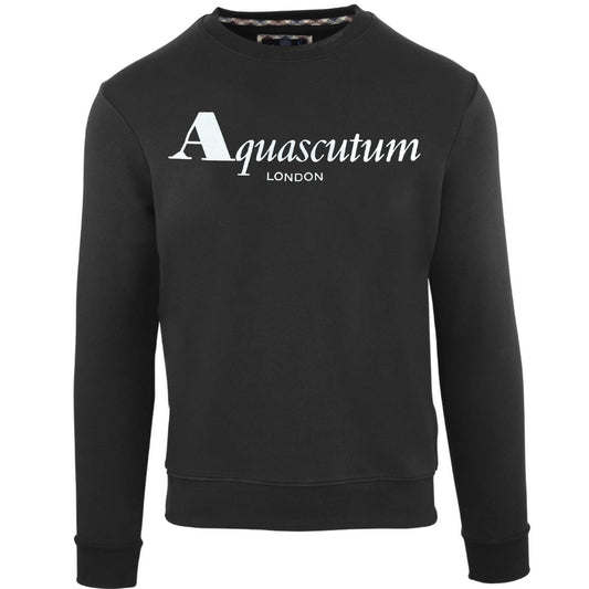 Aquascutum Bold London Logo Black Sweatshirt
