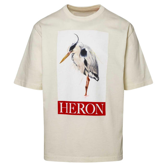 Heron Preston Painted Heron Logo Ivory T-Shirt