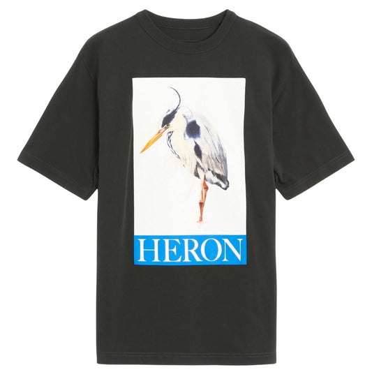 Heron Preston Boxed Painted Heron Bird Logo Black T-Shirt