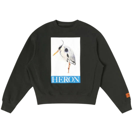 Heron Preston Black And White Heron Logo Black Sweatshirt