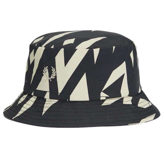 Fred Perry Abstract Print Black Bucket Hat