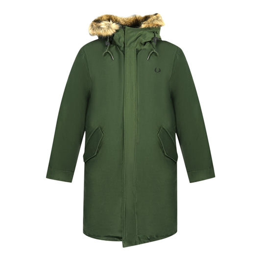 Fred Perry Green Hooded Parka Jacket