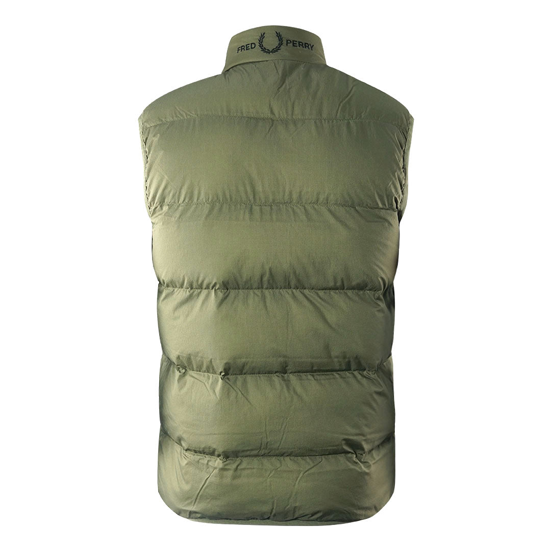 Fred Perry Insulated Quilted Uniform Green Gilet Jacket
