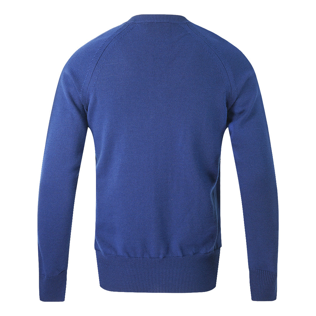 Fred Perry V-Neck Cable Blue Jumper