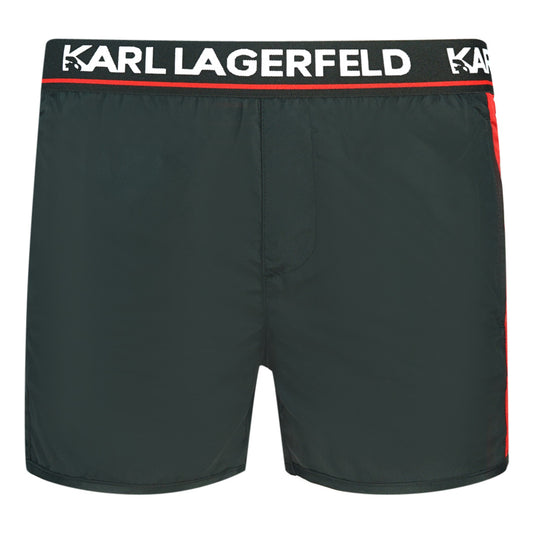 Karl Lagerfeld Taped Logo Black Swim Shorts