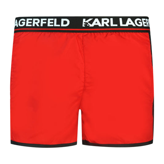 Karl Lagerfeld Taped Logo Red Swim Shorts