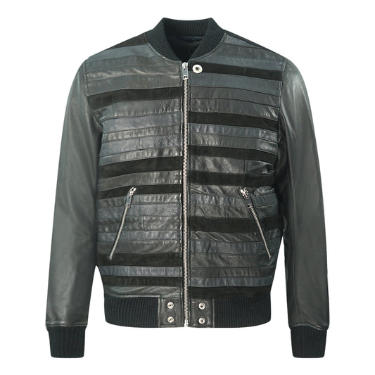 Diesel L-Roger Black Biker Leather Jacket