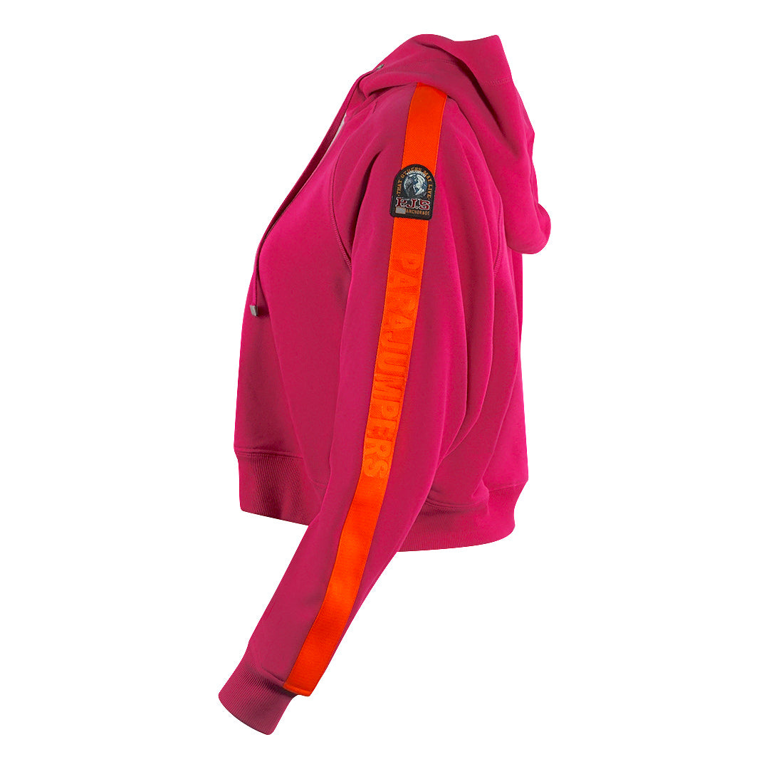 Parajumpers Letta Taped Sleeves Pink Cropped Hoodie