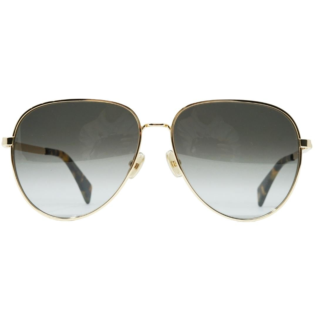 Lanvin Gradient Grey Lens Gold Sunglasses