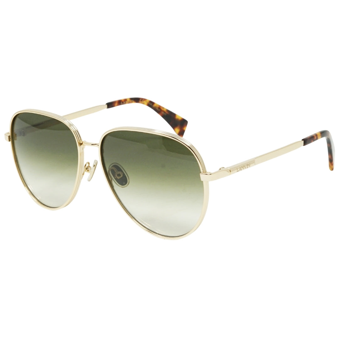 Lanvin Gradient Green Lens Gold Sunglasses