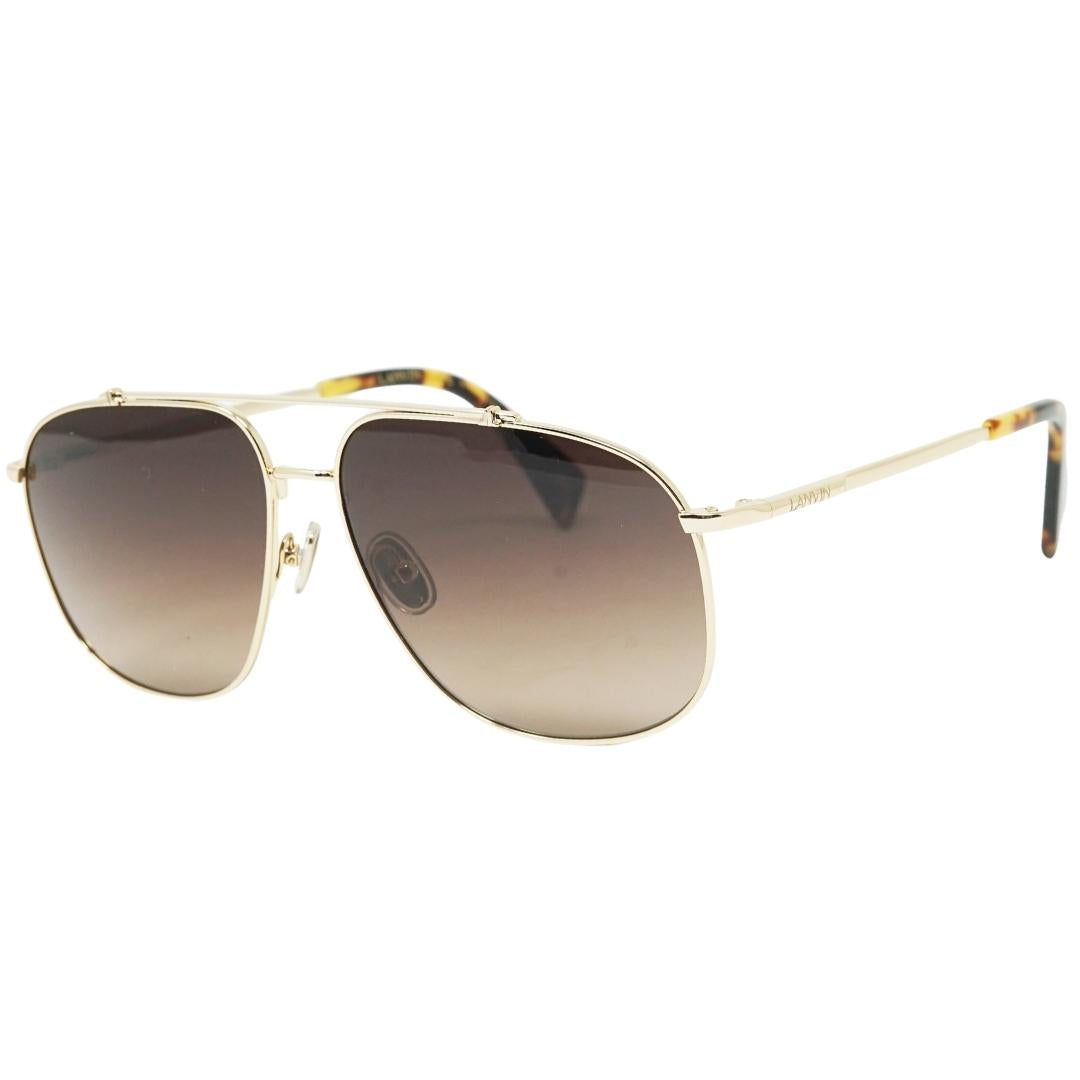 Lanvin Brown Gradient Lens Gold Sunglasses