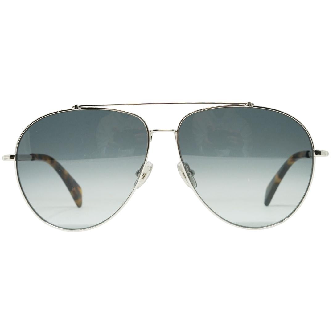 Lanvin Blue Gradient Lens Silver Sunglasses