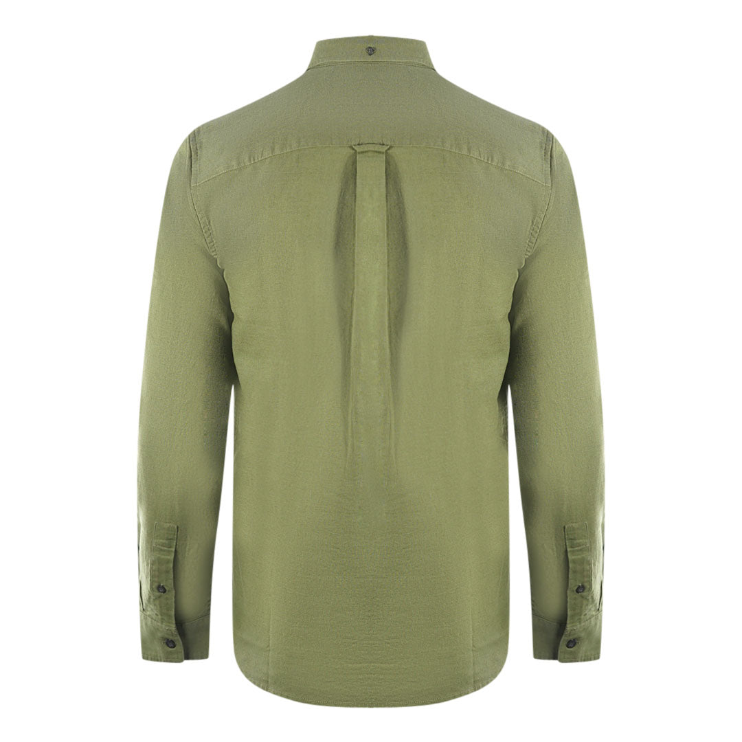 Lyle & Scott Green Long Sleeved Cotton Linen Shirt