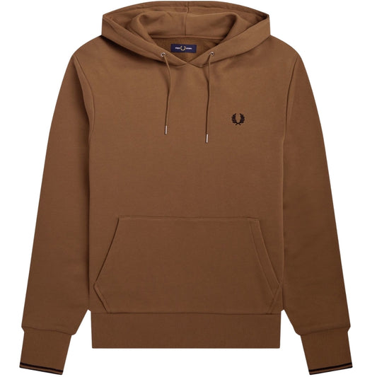 Fred Perry Tipped Sleeve Shaded Stone Brown Hoodie