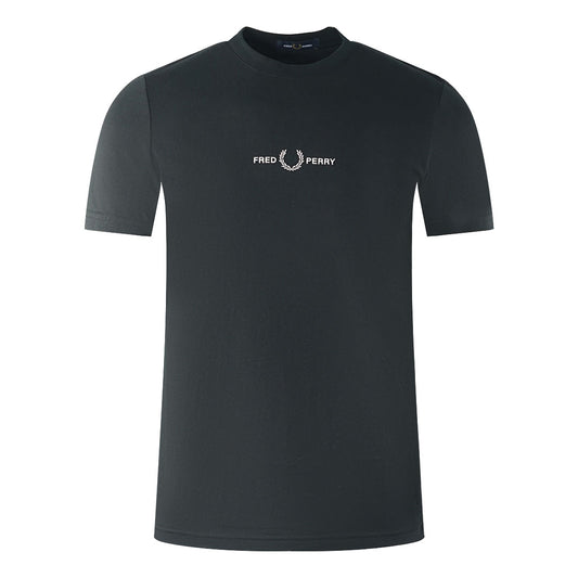 Fred Perry Embroidered Brand Logo Black T-Shirt