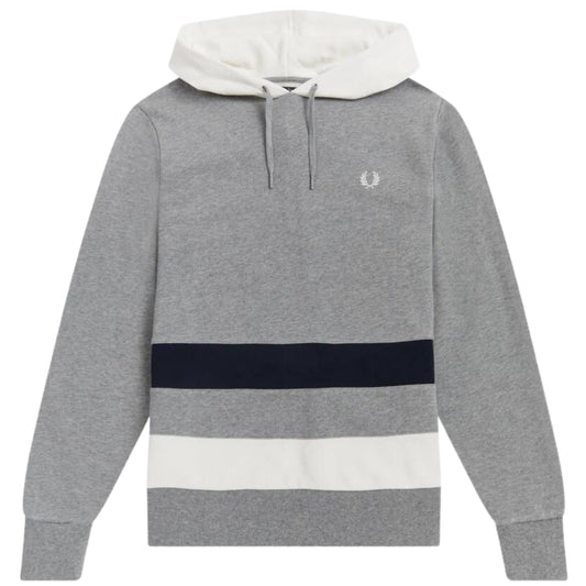 Fred Perry Colourblock Steel Marl Hoodie