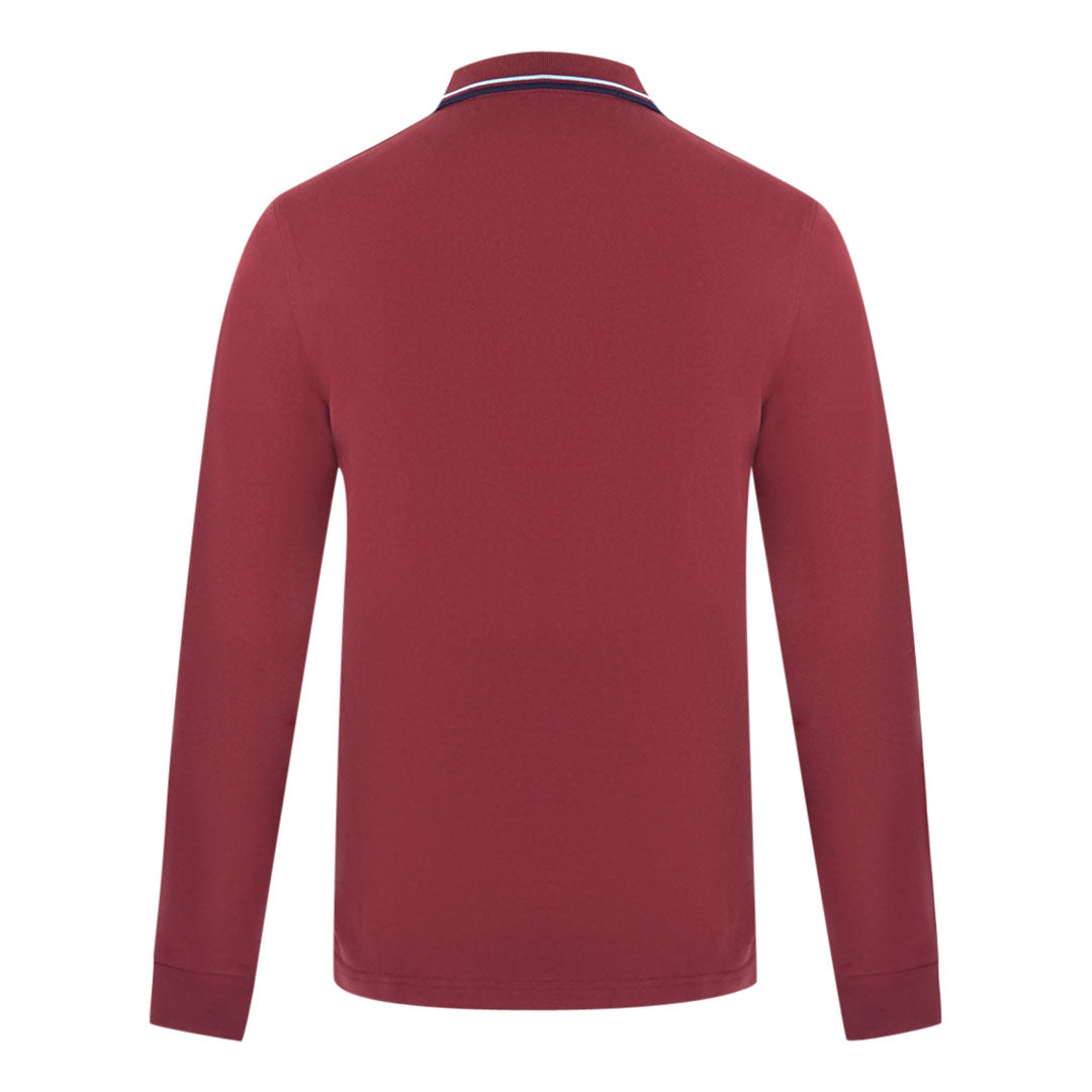 Fred Perry Twin Tipped Long Sleeve Red Polo Shirt