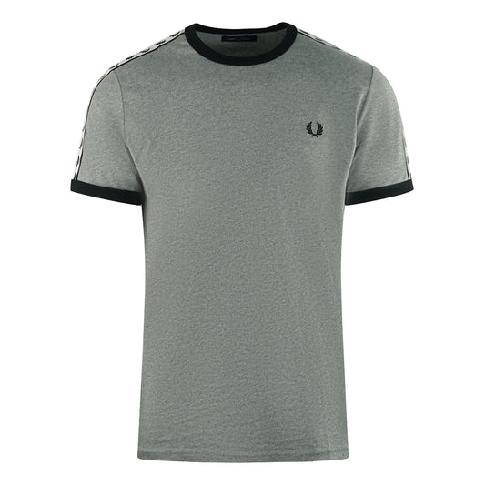 Fred Perry Taped Shoulder Ringer Steel Marl Grey T-Shirt