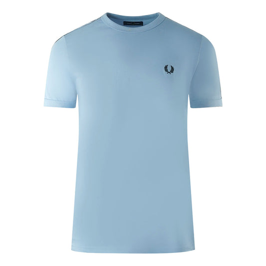 Fred Perry Taped Shoulder Sky Blue Ringer T-Shirt