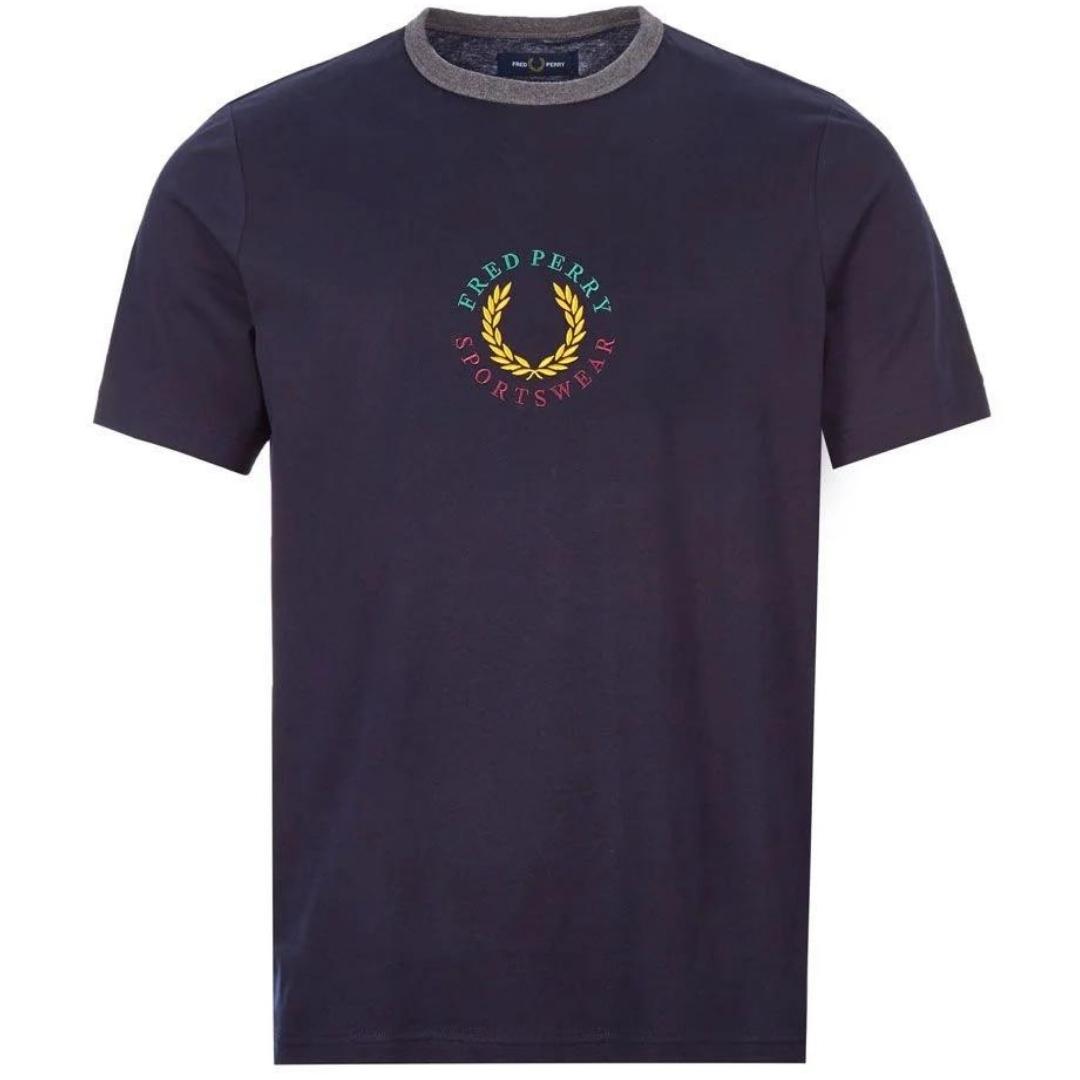 Fred Perry M8533 608 Sportswear Logo Navy Blue T-Shirt