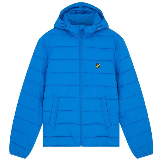 Lyle & Scott Branded Bright Blue Hooded Puffer Jacket