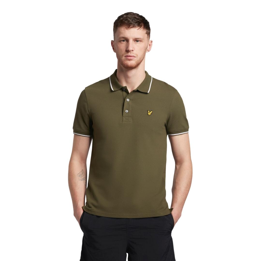 Lyle & Scott Tipped Olive Polo Shirt