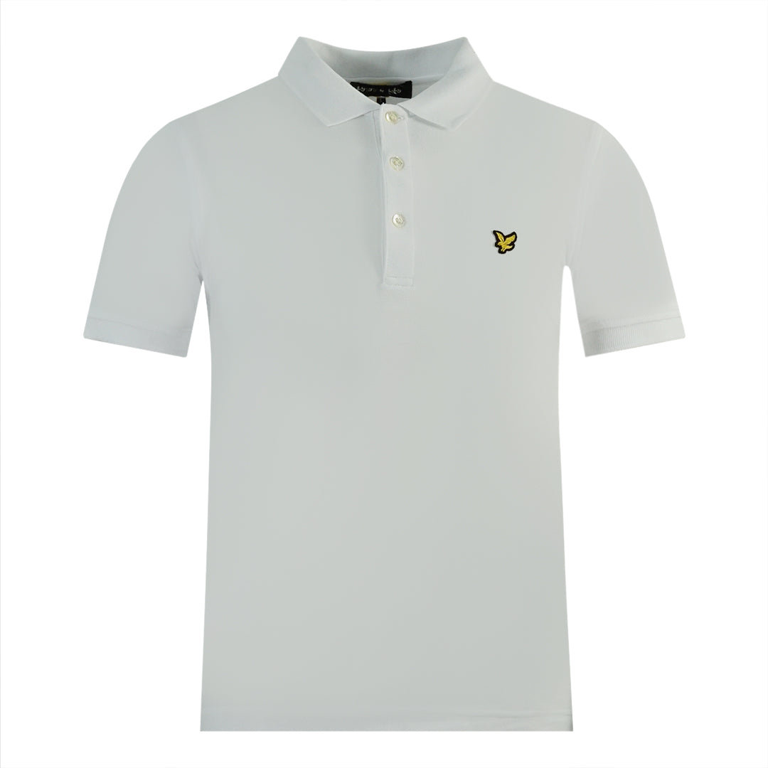 Lyle & Scott Branded Chest Logo White Polo Shirt M